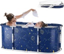 Portable Bathtub Adult 47 Inch Foldable Bathtub for Adults, Ice Bath Tub, Non-Inflatable Soaking Tub, Sitz Bath, Ice Baths, Freestanding Bathtubs for Bathroom