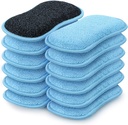 HOMEXCEL 12 Pack Multi-Purpose Scrub Sponges Kitchen, Dish Sponge, Non-Scratch Microfiber Sponge for Efficiently Cleaning Dishes, Pots, and Pans (Blue)