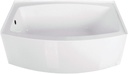 Aqua Eden VTDR603222L 60-Inch Acrylic 3-Wall Alcove Tub with Left Hand Drain Hole, White