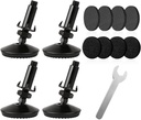 4 Set M10 Swivel Adjustable Leveling Feet, Heavy Duty Height Adjuster Furniture Leveler Foot with T Nut, Screw in Cabinet Table Chair Self Levelers Leg - 2" Base Dia & 2" Bolts Length - Black