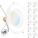 Sunco 12 Pack 6 Inch LED Can Lights, Retrofit Recessed Lighting, Smooth Trim, 965 LM, 13W (75W Equivalent), Selectable CCT 2700K/3000K/3500K/4000K/5000K, Dimmable, Damp Rated UL