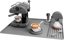 Silicone Coffee Mat, 9.84‘’x10.62'' Coffee Bar Mat with 6 Coasters, Coffee Bar Mat for Countertop, Silicone Mats for Kitchen Counter, Coffee Station Pad Accessories Fit Under Coffee Maker