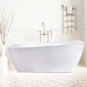 Vanity Art 67 X 31 Inch White Acrylic Freestanding Bathtub | Contemporary Design Soaking Tub with Pop-up Drain and Slotted Overflow Included, UPC Certified VA6841