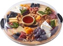 FARBERWARE Build-a-Board Cutting Board with Five Compartments and Clear Locking Lid for Charcuterie, Snacks, and More, Bamboo