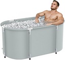 Ice Bath Tub 129 Gallon Cold Plunge Tub Portable Bathtub for Adults for Hot and Cold Baths, Indoor and Outdoor Use (Grey)