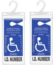 Handicap Parking Placard Holder, Ultra Transparent Disabled Permit Protective Cover with Large Hanger by Tbuymax (Set of 2)
