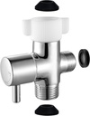 Brass Bidet T-Valve Toilet Adapter Connector with Easy Hand-Nut Install to Handheld Sprayer,Tank,Toilet Seat Attachment for Bathroom Accessories, Hardware Kit Replacement,Plumbing Repair
