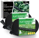 Flat Soaker Hose 100ft, Garden Hose with Heavy Duty Double Layer Design, Drip Irrigation Hose Saves 80% Water, Leak Proof Sprinkler Hose for Garden, Lawn, Vegetable plot (50ft x 2)
