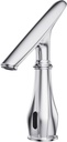 Touchless Bathroom Faucet, Automatic Motion Sensor Chrome Faucet for Bathroom Sink 1 Hole with Cover Plate, Mixing Valve, Battery Operated for Commercial Lavatory, Home Restroom