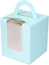 SagaSave Cupcake Boxes Carrier with Windows & Handles, Insert Cake Boxes (Pack of 10)
