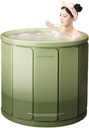 jessie Portable Foldable Bathtub for Adults PVC SPA Soaking Standing Bath Tub for Shower Stall, Freestanding Non-Inflatable Hot Ice Bath Tub with Thickened Thermal Foam to Keep Temperature