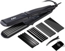 Pulla Hair Straightener and Crimper - 4 in 1 Tourmaline Ceramic Flat and Curling Iron for Hair Styling with Adjustable Temperature - Salon High Heat 320°F - 430°F for All Hair Types