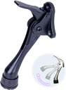 One Touch Kickdown Door Stopper, Door Holder, Heavy Duty Door Stops, Bottom of Door, Height-Adjustable Rubber Tips by HASHI (Black 4 inch x 1pack)
