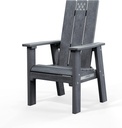 Breeo X Series Adirondack Campfire Chair – Poly Lumber Fire Pit Seat with 304 Stainless Steel Accents, Outdoor Patio & Camping Essentials with Arm Rest - Ergonomic, Sustainable Outdoor Chair - Gray