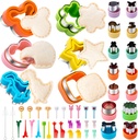 Sandwich Cutter for Kids Lunch 48 Pcs (LARGE), Nifogo Sandwich Maker, Cookie Cutters and Sealer Set, Bread Decruster, Dinosaur Mickey Heart Shape for Boys Girls