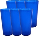 Party Outlaw Royal Blue Plastic Cup Tumblers 6 Pc 24oz Lightweight, Heavy Duty Stackable Cafe Style Plastic Glasses. Reusable & Dishwasher Safe Ice Tea & Water Cupsafe Ice Tea & Water Cups