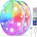 Smart LED Strip Lights 200FT (2 Rolls of 100 ft) for Bedroom App Control Lighting Bedroom Rome Decor with Remote, RGB Music Sync Color Changing LED Lights for Party,Game Room