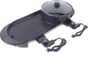 2 in 1 Electric Hot Pot with Grill, 110V 2200W Electric Korean BBQ Grill Indoor & Outdoor Electric Grill & Hot Pot Combo for Family, Party, Separate Temperature Control