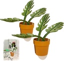 2Pcs Mirror Monstera - Bathroom Organizer That Mounts to The Mirror，Bathroom Mirror Storage Organizer for Toothpaste,Toothbrush, Jewelry, Bracelet