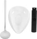GLEAVI 3pcs Ceramic Coffee Dosing Elegant Spoon and Spray Bottle Multifunctional Tea and Coffee Accessories for Traditional Chinese Aesthetics