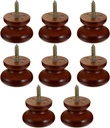 Angoily 8Pcs Solid Wood Cabinet Knobs Round Self Tapping Drawer Pulls for Wardrobe Doors and Furniture Handles