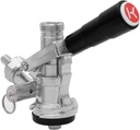 Kegco KC KT86S-L European Beer Keg Tap Coupler Kegerator S System with Lever Handle, Black