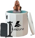 Lumizone Inflatable Cold Plunge Tub 118 Gallons Capacity Ice Bath Portable Ice Bath Tub Compatible With Water Chillers with Lid Drop Stitch PVC Double Layer Seals Oversized for Athletes
