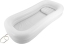 Inflatable Bathtub, 10L/ 2.64 Gal Large PVC Shower Bathtub Inflatable Bathtub for Adults, Rectangle Adult Shower Bath with Electric Air Pump, Free-Standing White Bath Tub for Home, Hospitals