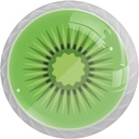 Green Kiwi 4 Pack White Drawer Handles Clear Cabinet Handles ABS Glass Fruit Pulls with Screws Hardware for Bathroom, Kitchen and Furniture