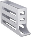 Rolling Egg Dispenser 4 Tier Egg Tray Large Capacity Automatically Fridge Rolling Egg Container for Cabinet Housewarming Gift, gray