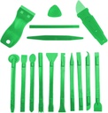 15pcs Scraper Tool Multiple Purposes Plastic Scraper Putty Knife removal shovel pryTool Set(Green)