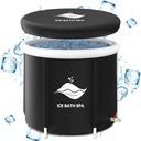 BDL Ice Bath Tub for Athletes, Extra Large Portable Freestanding Bathtub 105 Gallons Cold Plunge Bathtub for Recovery Outdoor Folding Spa Bath Tub, Whale Black