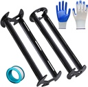 2pcs Basin Wrench Multifunctional Sink Wrench 11 Sizes Faucet Tool Four-jaw Hex Spanner Universal Plumbers Tool for Tight Spaces Kitchen Bathroom Home with Glove