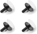 ZYAMY 4PCS Stainless Steel Faucet Sink Hole Covers Kitchen Faucet Sink Plugs Countertop Hole Covers Top Plugs Washbasin Plugs Decorative Covers Sink Washbasin Covers for Bathroom Vanity Holes Black
