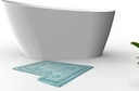 Freestanding Bathtub 59 Inch Acrylic Stand Alone Tub, Oval White Free Standing Bathtub with Chrome Drain and Overflow, Minimalist Freestanding Tub for Modern Bathroom or Home Spa