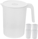 1Set Large Capacity Water Pitcher Beverage Container with Transparent Cups for Iced Tea Cold Drinks and Housewarming