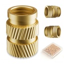 100pcs M4 Brass Threaded Inserts, Metric Knurled Nuts, M4x6x6 Heat Set Insert for 3D Printing Components and Plastic Parts