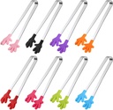 Shindel Small Tongs, 5.1 Inch Mini Tongs for Kids, Cute Kitchen Gadgets for Serving Candy, Appetizers, Snack, Chip, Pickle, Fruit, Ice Cube, Great for Fine Motor